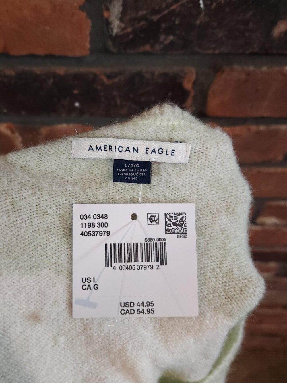 American Eagle Seriously Soft Striped Off-shoulder Sweater Cozy Women's L NWT - Picture 8 of 8
